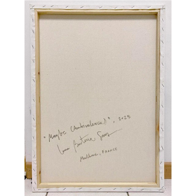 Textile Contemporary Abstract Acrylic on Canvas Painting "Maybe (Ambivalence)" by Laura Basterra Sanz For Sale - Image 7 of 8