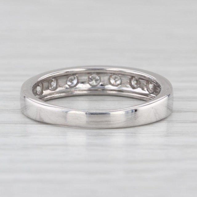 2010s 0.25ctw Diamond Wedding Band 18k White Gold Stackable Anniversary Ring, Size 6.75 For Sale - Image 5 of 8