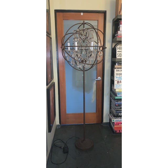 Restoration Hardware Foucault's Orb Clear Crystal Floor Lamp Chairish