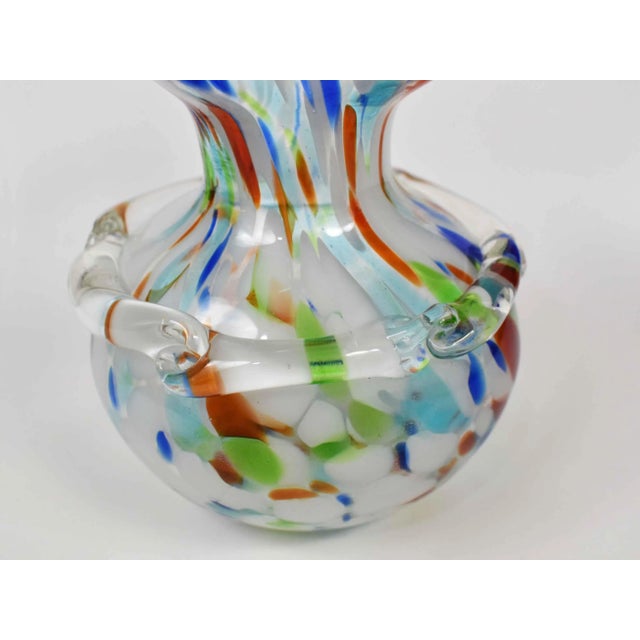 Late 20th Century Mid 20th Century Hand Blown Colorful Spotted Style Vase For Sale - Image 5 of 7