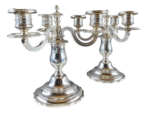 Silver-Plated Metal Candelabra, 1900s