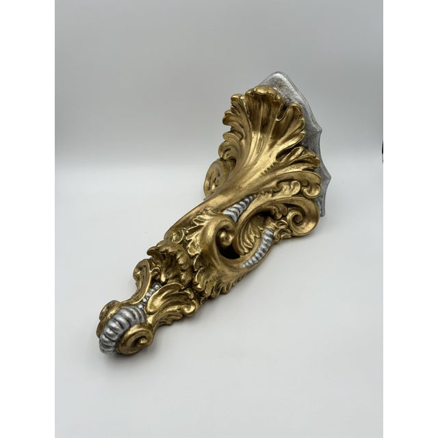 1970s Pair of Large Gold Colored Wall Sconces Made in Italy For Sale - Image 12 of 13