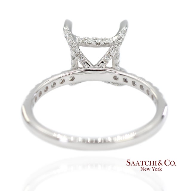 14k (585) White Gold Lab CVD Brilliant Diamond Semi Mount Ring Size 7 For Sale In New York - Image 6 of 11