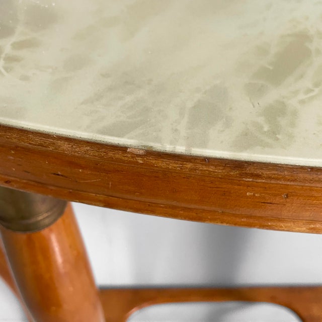 Mid-Century Modern Italian Console Table in Wood and Green Back-Painted Glass, 1950s For Sale - Image 6 of 18