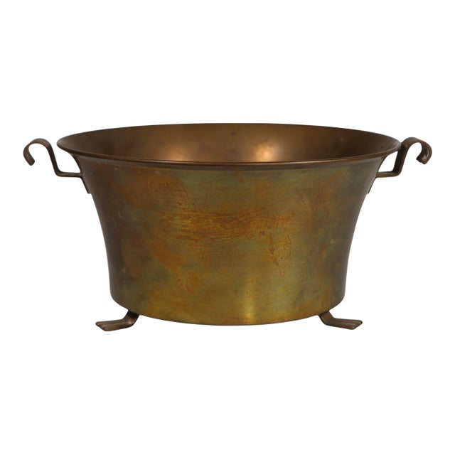 Swedish Art Deco Brass Footed Bowl by Oh Lagersted C. 1920's For Sale