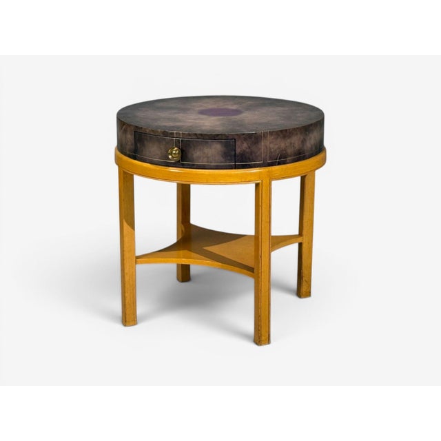 Tommi Parzinger, Nightstands, Bleached Mahogany, Leather, Usa, 1930s For Sale In New York - Image 6 of 14