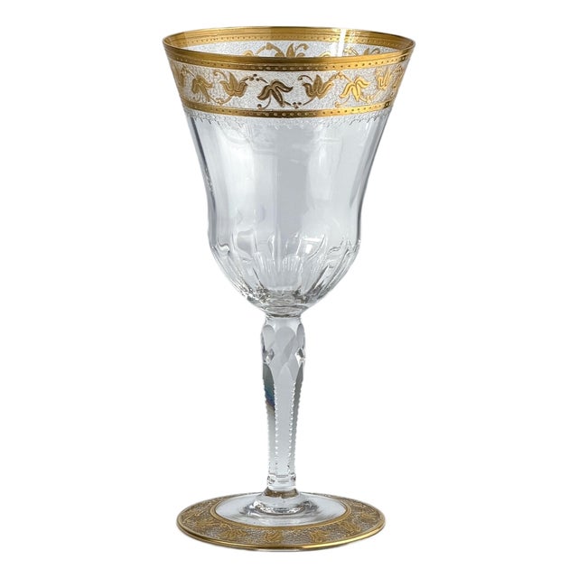 Antique Thistle Crystal Wine Glass from Saint Louis, 1890s For Sale