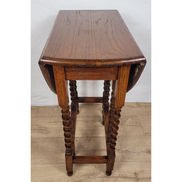 Antique 19th Century Barley Twist Drop Leaf Gate Leg Occasional Table For Sale - Image 9 of 18