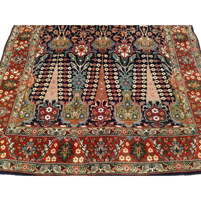 Antique Persian Tabriz Area Rug, All-Over Geometric Pattern, Navy & Green, 3’ X 6’ For Sale - Image 10 of 11