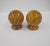 Italian Yellow Marbleized Pottery Ball Spheres on Pedestal Bases - a Pair For Sale - Image 10 of 11