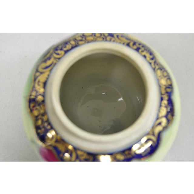 Antique I &Ec Co Japan Hand Painted Porcelain Cobalt Blue Covered Ginger Jar For Sale - Image 12 of 16