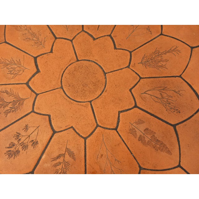 Octagonal Oak Coffee Table from Barrois with Vallauris Ceramic Herbarium Top, 1960s For Sale - Image 10 of 17