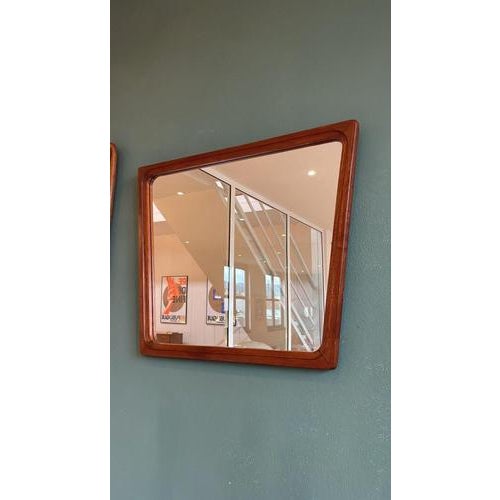 Vintage Teak Mirror, Denmark, 1960 For Sale - Image 4 of 5
