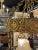 Antique Brass Three Light Tudor Revival Quatrefoil Pattern Chandelier For Sale - Image 9 of 12