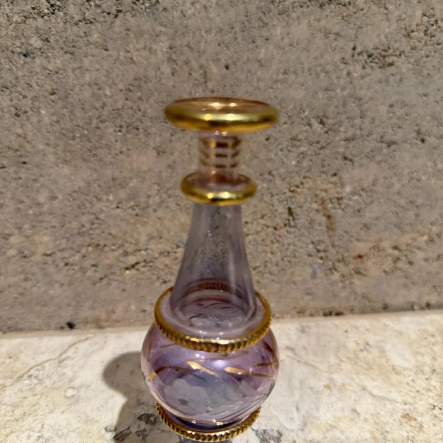 Traditional Purple-Crystal-Gilt-Flower-Vase-06-25 For Sale - Image 3 of 8