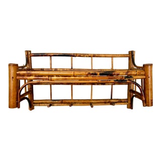 Mid 20th Century Wall Mount Rattan Shelf For Sale