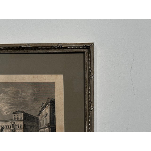 1843 Gaetano Cottafavi “Piazza Di Monte Cavallo” Rome Engraving, Framed For Sale In New York - Image 6 of 9