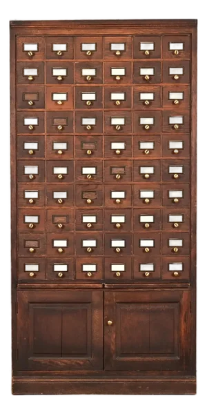 Antique Arts & Crafts Oak 60-Drawer Card Catalog or File Cabinet, Circa 1900