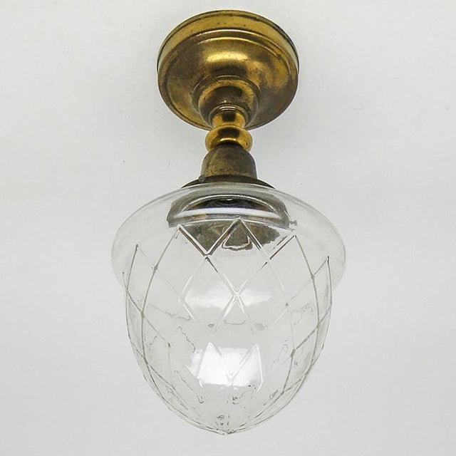 Goldenrod Vintage Pendant Lamp in Brass, 1930s For Sale - Image 8 of 8