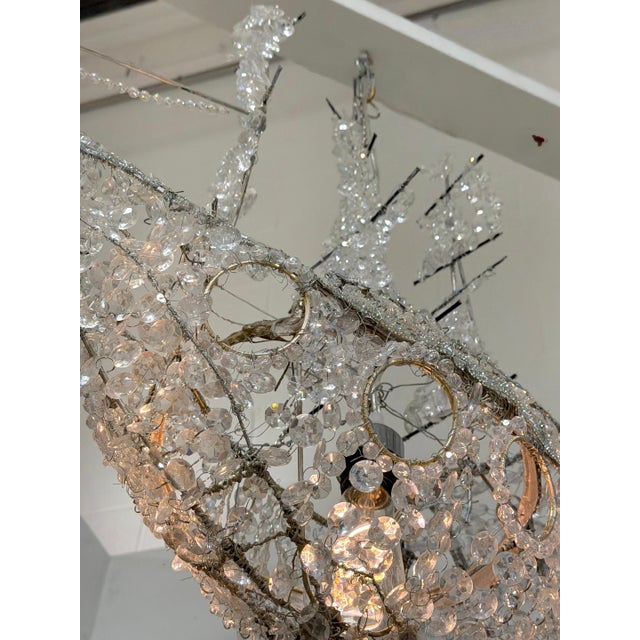 Neoclassical Italian Vintage Venetian Style Lucite Crystal Ship Motif Chandelier For Sale - Image 3 of 18