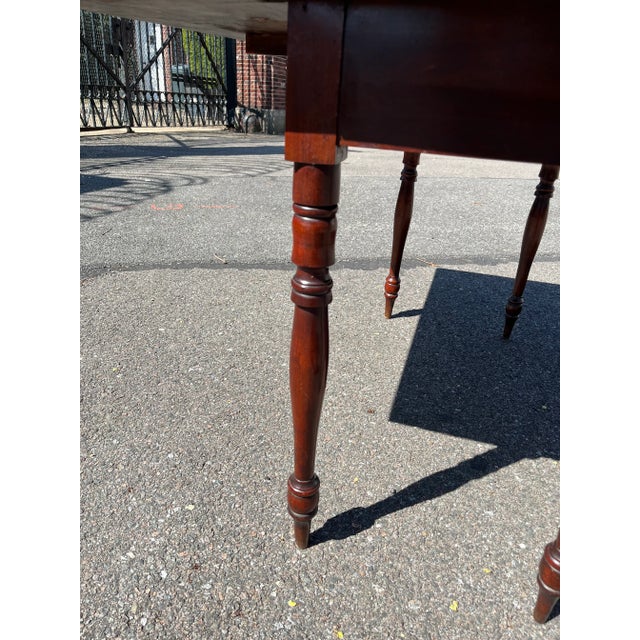 Wood 19th Century American Cherrywood Drop-Leaf Table For Sale - Image 7 of 11