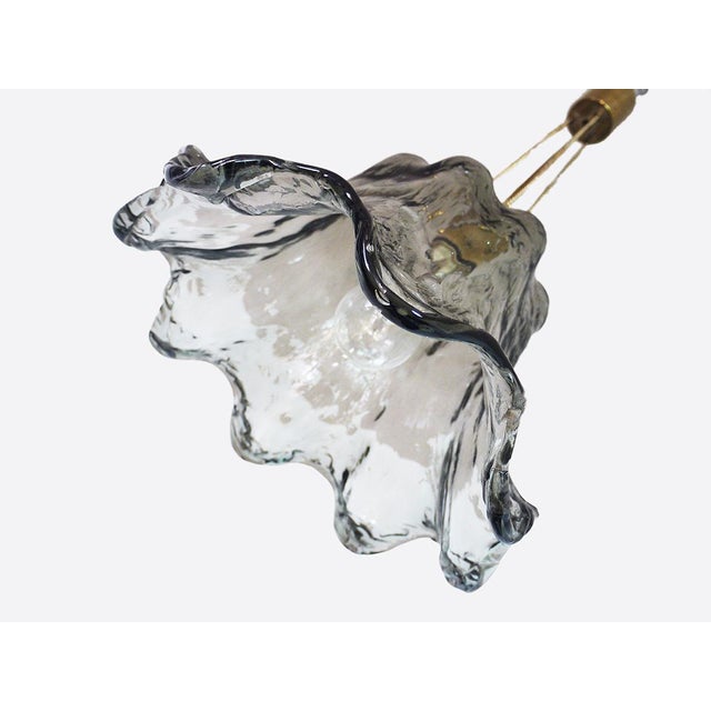 1960s Italian Murano Glass & Brass Ceiling Lamp from Mazzega, 1960s For Sale - Image 5 of 9
