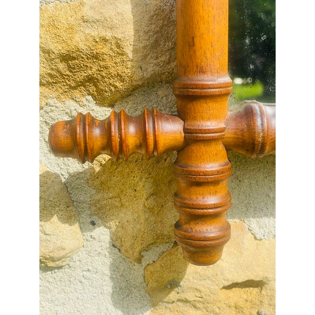 Brown French Faux Bamboo and Turned Wood Mirror, 1900s For Sale - Image 8 of 18