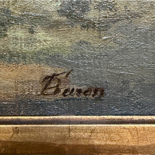 19th Century Oil Painting on Canvas in Original Gilt Frame by Théodore Baron (1840–1899) For Sale - Image 15 of 16