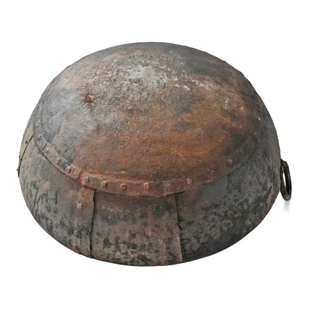 Mid 20th Century Vintage Iron Kadai Fire Bowl / Planter For Sale - Image 5 of 6