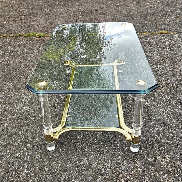 Italian Two-Tier Coffee Table in Glass, 1980s For Sale - Image 6 of 16