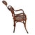 1900 - 1909 Rare Late Victorian Bent Oak and Brass Barbers Chair With Cane Seat, Austria For Sale - Image 5 of 7