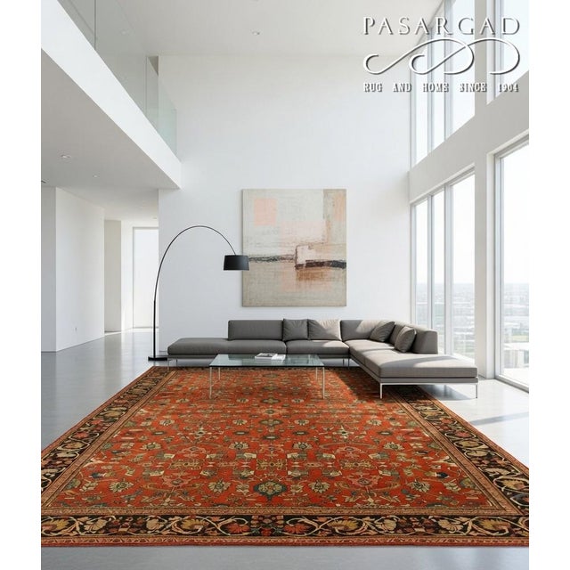 19th Century Antique Hand Knotted Sultanabad Rug For Sale - Image 14 of 14