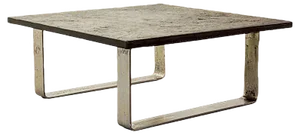 Ardesia Collection Brutalist Square Slate Stone Coffee Table in the style of Pia Manu