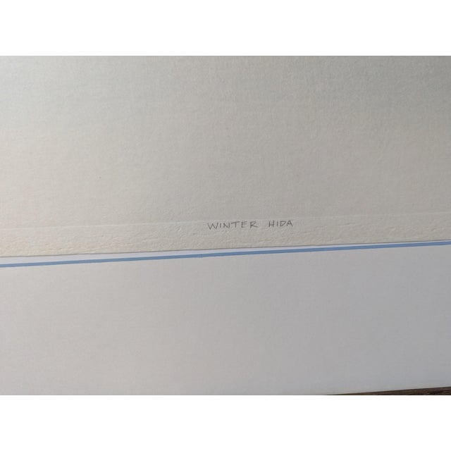 Signed LTD Ed Ted Colyer Large Woodblock Print "Winter Hida" — 1978 For Sale - Image 10 of 12