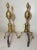 Pair of Antique 1700's Peened Brass Wrought Iron Federal Double Lemon Andirons For Sale - Image 12 of 12
