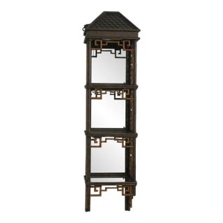 Maitland Smith Asian Inspired Lighted Curio Shelf For Sale