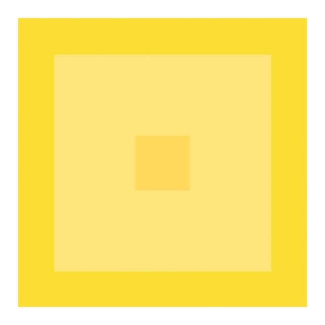 Minimal Geometric Color Study Print in Lemon Yellow - 36" X 36" Unframed For Sale