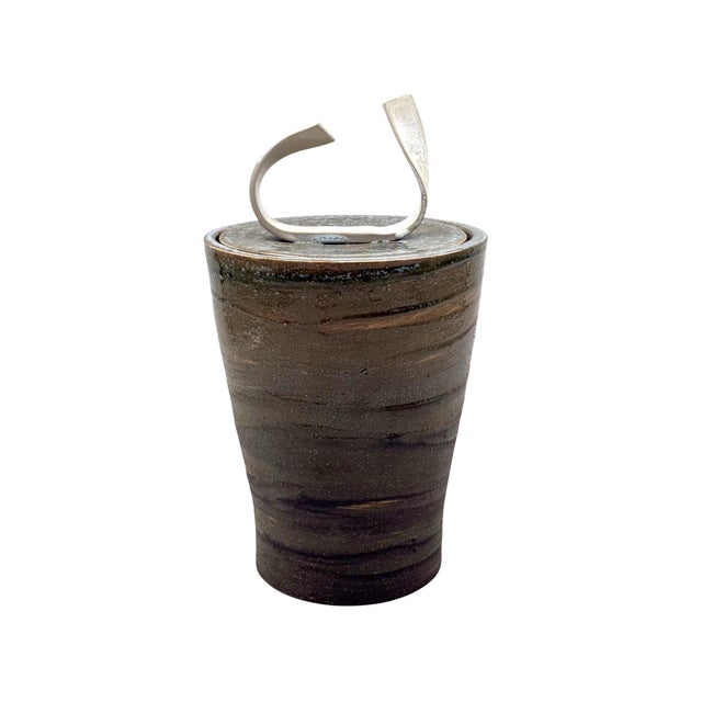 Dark Green Mid-Century Modern Style Dark Green Artistic Ceramic Vase, Gabriele Bucci Italy Ca. 2000s For Sale - Image 8 of 11