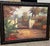 Mid 20th Century Framed Tropical Courtyard Oil Painting | Ornate Carved Wood Frame For Sale - Image 4 of 4