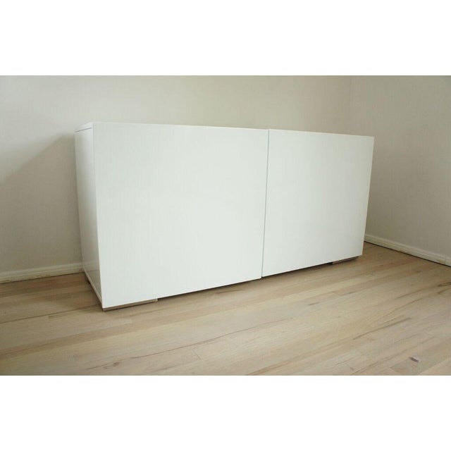 White Lacquer Finish Media Console Chairish