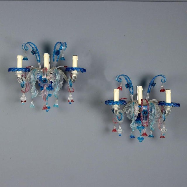 Italian Wall Lights in Murano Glass, Set of 2 For Sale - Image 15 of 15