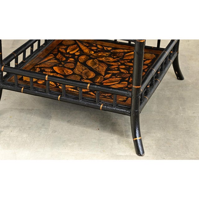 Late 19th Century English Faux Bamboo Low Table with Recent Paint & Decoupage For Sale - Image 11 of 11
