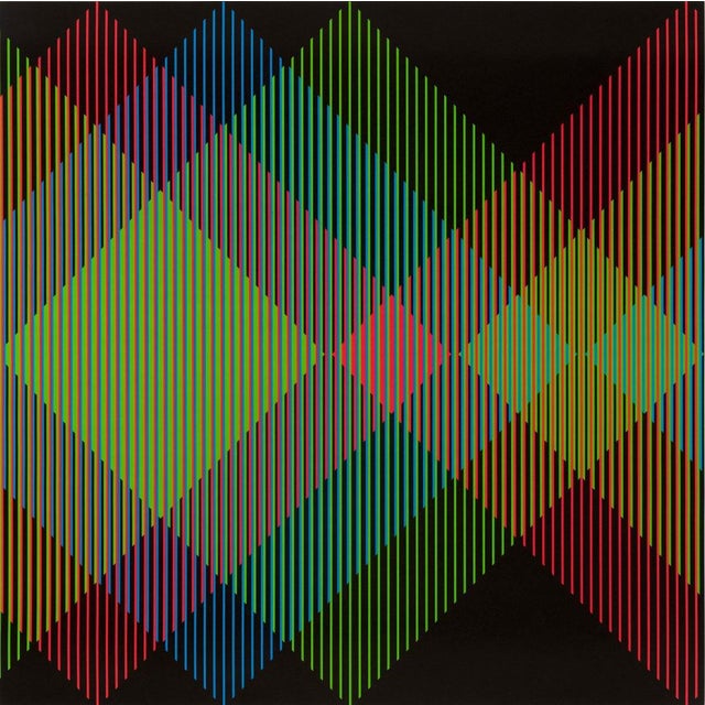 Carlos cruz-diez mircoles original lithography signed numbered in pencil on the back of 75 - serie semana - mircoles 60 x...