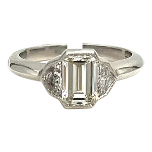 1.73 Ct Gia Certified Emerald Cut Diamond Ring Size 6