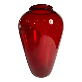 Early 20th Century Early Paolo Venini Red Vase For Sale