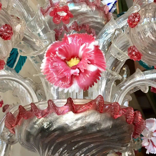 1950s Large Murano Glass Carezzonico Chandelier For Sale - Image 5 of 8