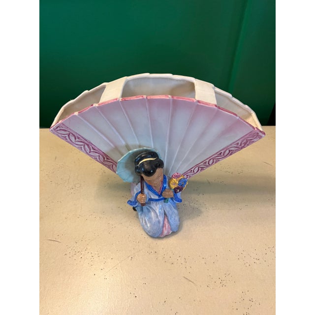 Art Deco Rare Erphila Goebel Oriental Fan Vase For Sale - Image 3 of 11