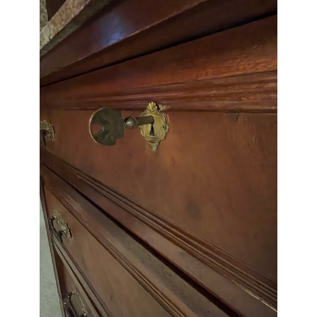 Antique 19th Century Marble Top Commode and Matching Dry Sink Cabinet B2 Piece Set For Sale - Image 10 of 16