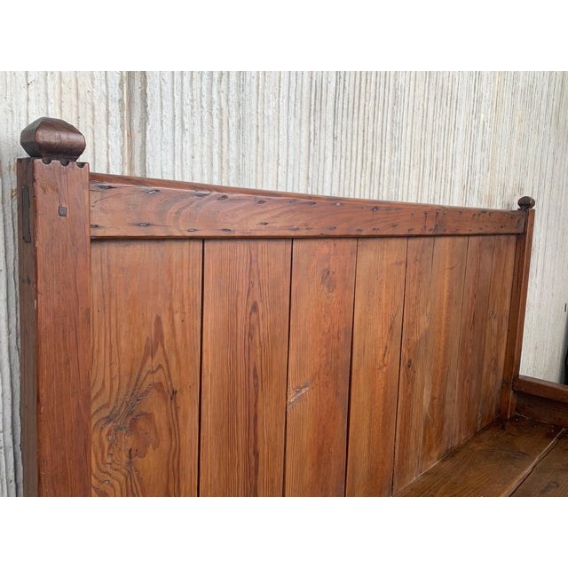 Spanish Early 20th Century Bench with Dove-Tail and Tall Back For Sale - Image 11 of 18