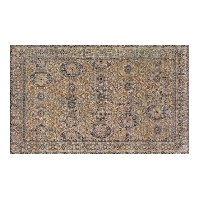 Oversized Exquisite 1880s Antique Persian Kirman Rug For Sale